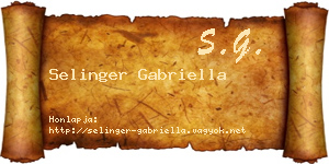 Selinger Gabriella névjegykártya